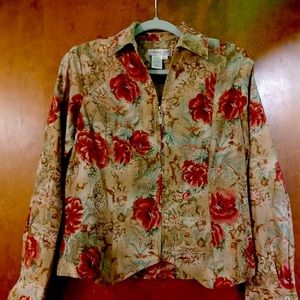 Vintage Coldwater Creek tapestry print dress shirt size Medium Petite
